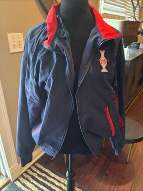 Women's golf Navy and Red Windbreaker Jacket
